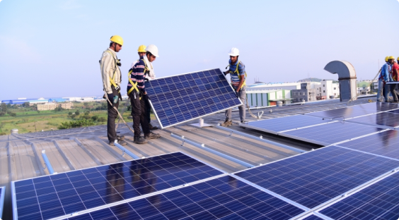 Rooftop solar installation