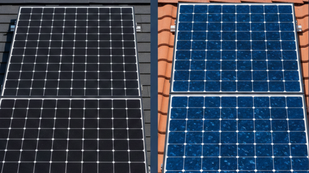 Why Are Monocrystalline Panels Black and Polycrystalline Blue?