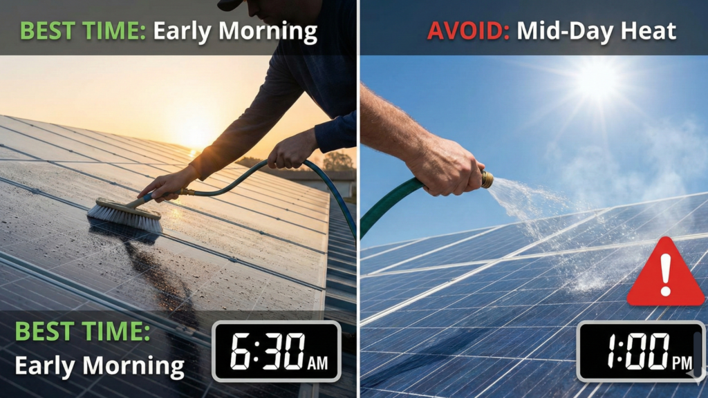 When is the Best Time to Clean Solar Panels?