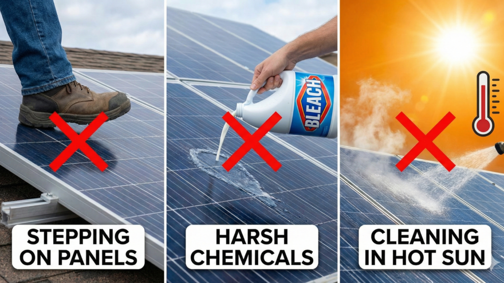 Common Mistakes to Avoid When Learning How to Clean Solar Panels