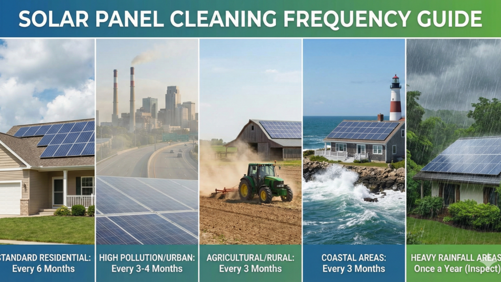 Chart showing recommended maintenance frequency by environment
