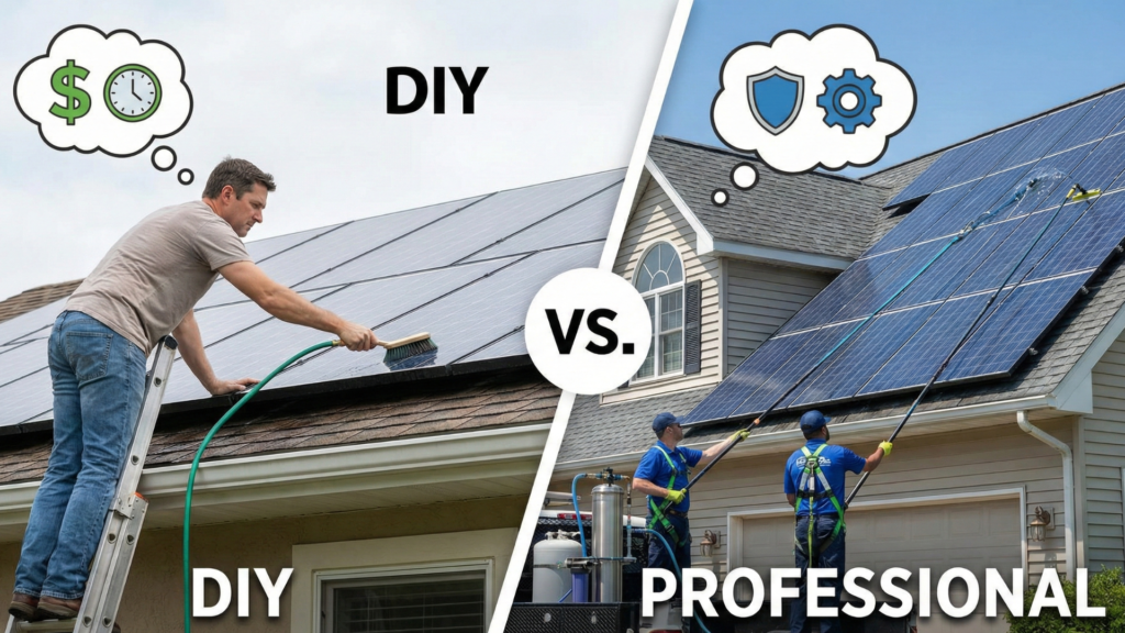 Visual comparison of DIY vs. professional maintenance teams