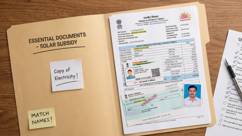 Essential Documents Needed to Apply for Solar Rooftop Subsidy