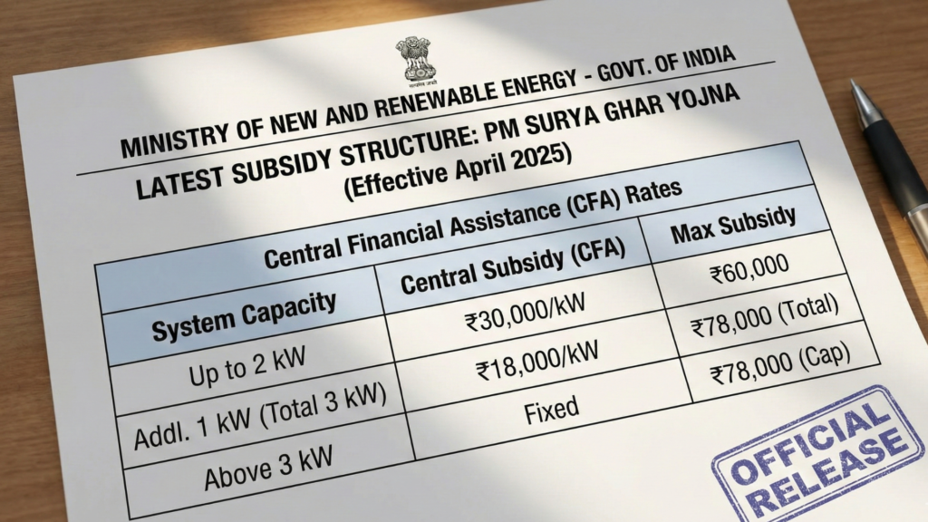 Latest Subsidy Structure