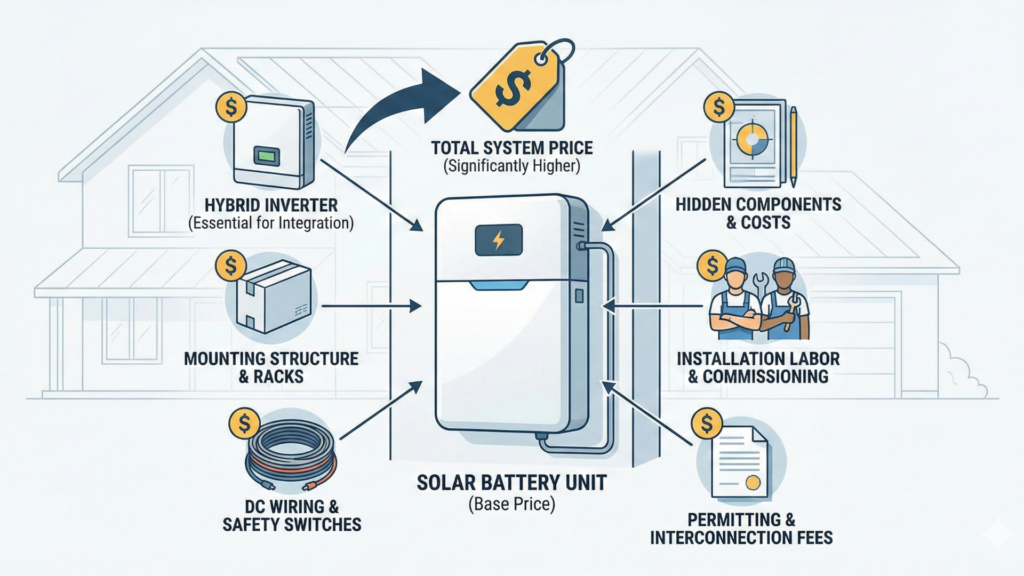 Hidden Components That Increase the Solar Battery Price for Home
