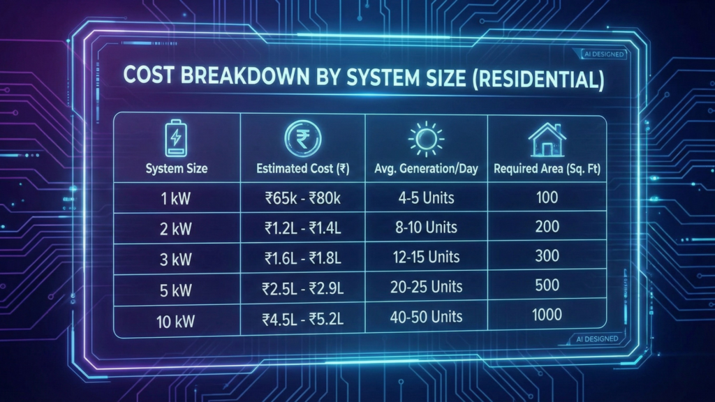 Cost Breakdown by System Size 