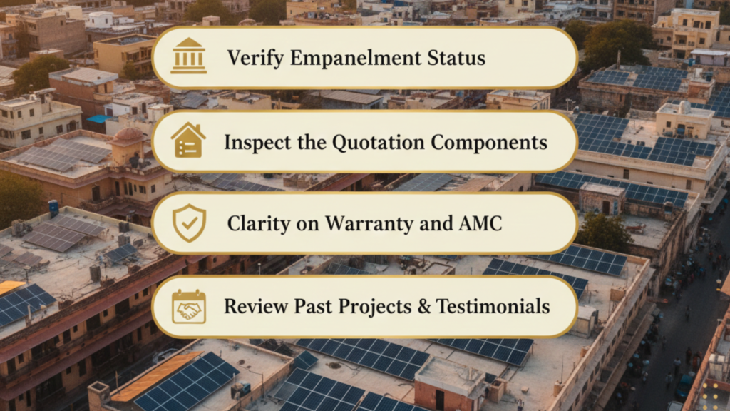 Graphic showing the final checklist for a solar company