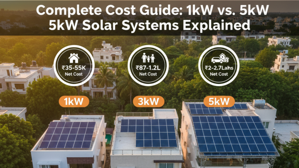 Complete Cost Guide: 1kW vs. 3kW vs. 5kW Solar Systems Explained