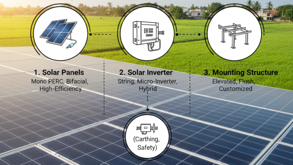 Components That Determine the 1kW / 3kW / 5kW Solar System Cost