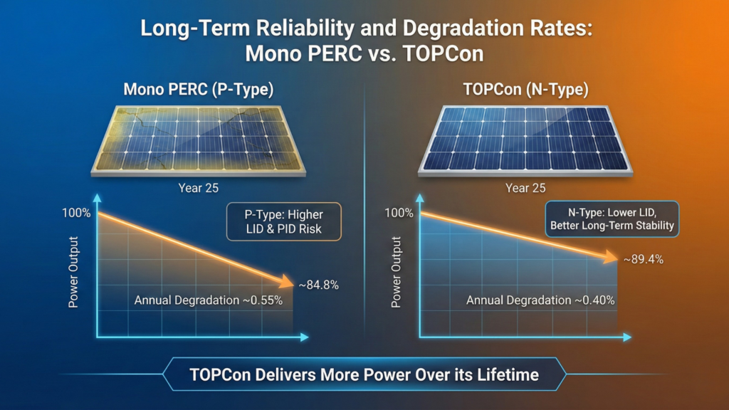 Degradation Rates: TOPCon vs Mono PERC Solar Panels Lifespan