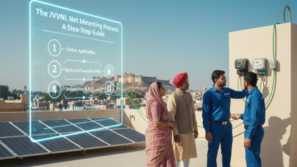 The JVVNL Net Metering Process | On-grid solar system dealers in Jaipur