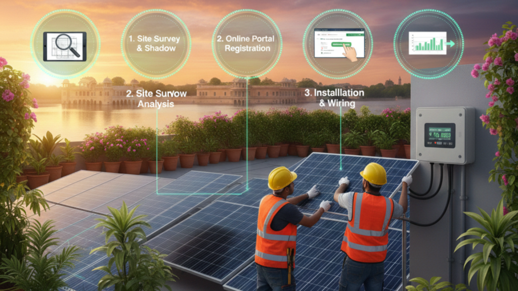 Step-by-Step Installation Process in Rajasthan | Solar Net Metering Services Jaipur