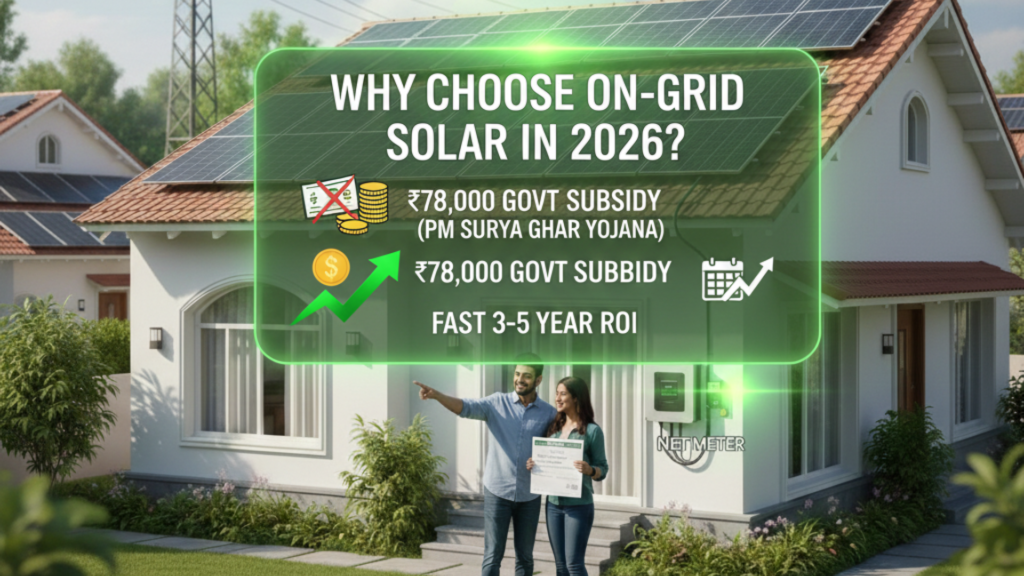 Why Choose an On-Grid Solar System for Home in India in 2026