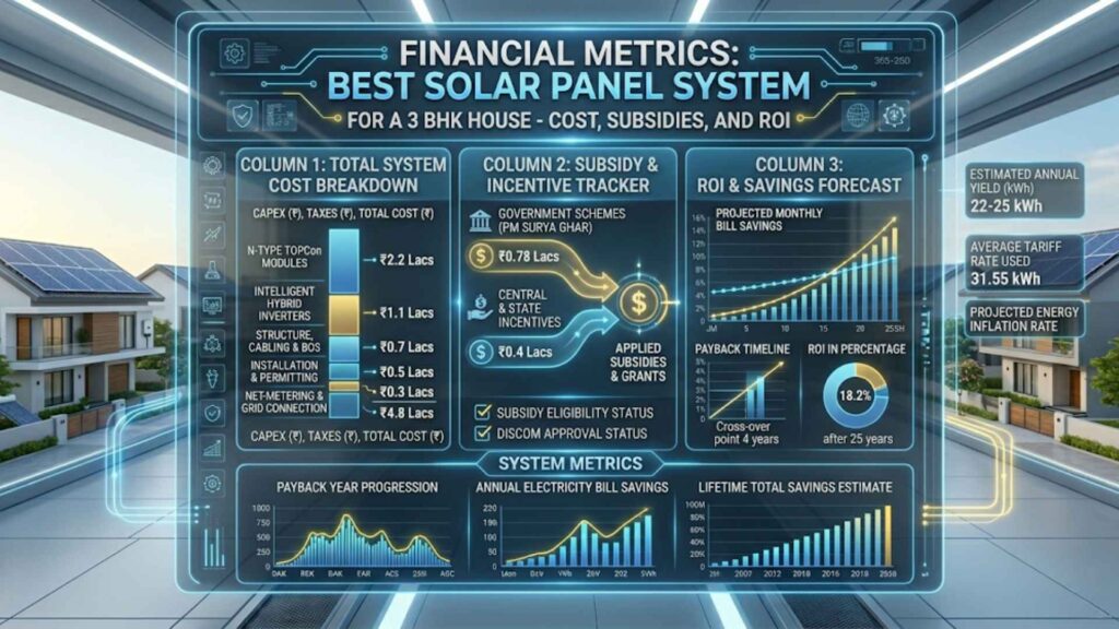 Cost, Subsidies, and ROI: The Financial Side of the Best Solar Panel System for a 3 BHK House