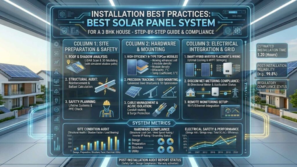 Installation Best Practices for the Best Solar Panel System for a 3 BHK House