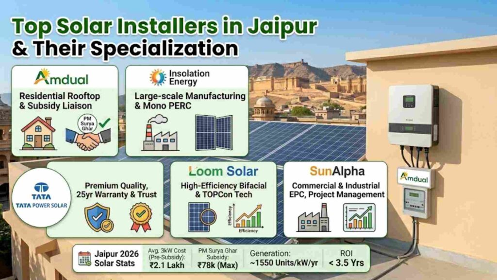 Top Solar Installers in Jaipur & Their Specialization