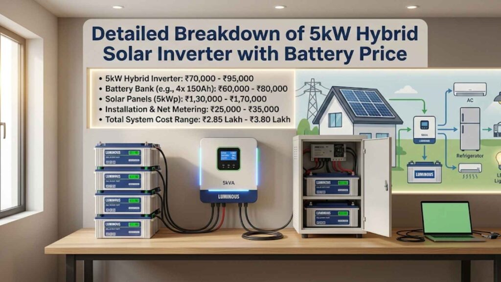 Detailed Breakdown of 5kW Hybrid Solar Inverter with Battery Price