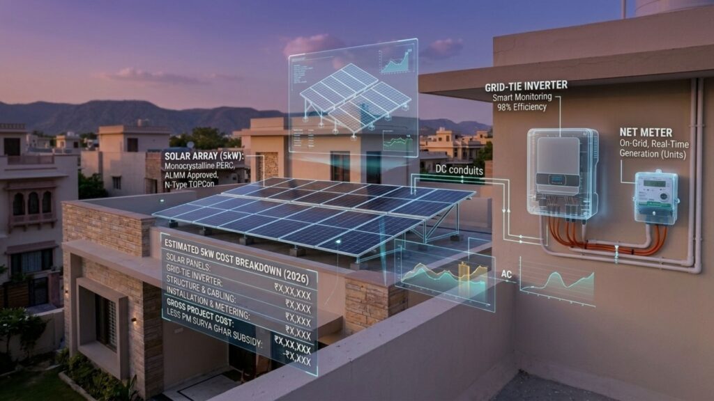 Comprehensive Breakdown of 5kW On-Grid Solar System Cost in Rajasthan