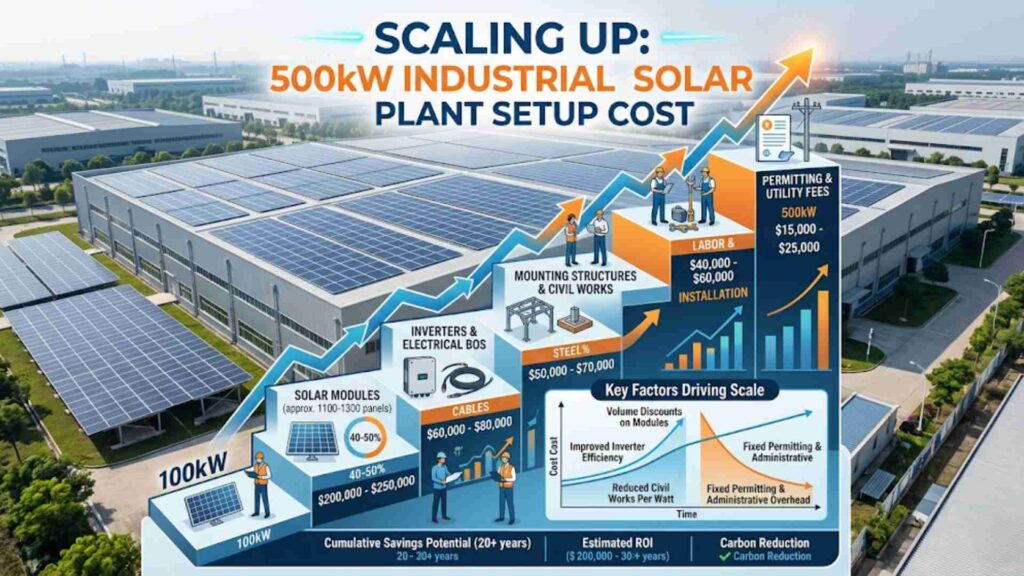 Scaling Up: 500kW Industrial Solar Plant Setup Cost