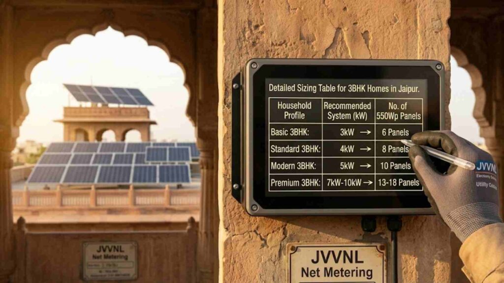 Detailed Sizing Table for 3BHK Homes in Jaipur