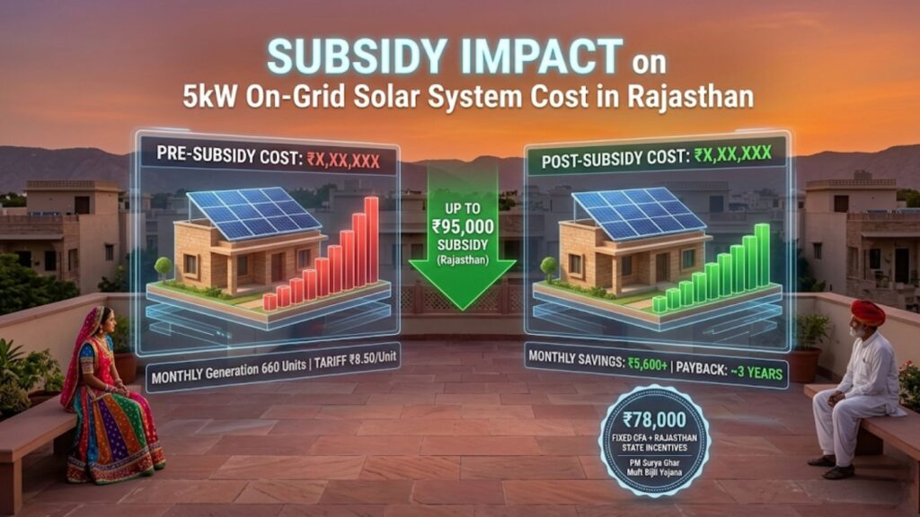 How Subsidies Impact the 5kW On-Grid Solar System Cost in Rajasthan