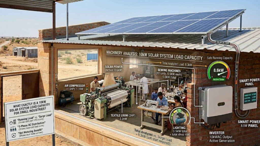 Machinery Analysis: 10kW Solar System Load Capacity for Small Industries