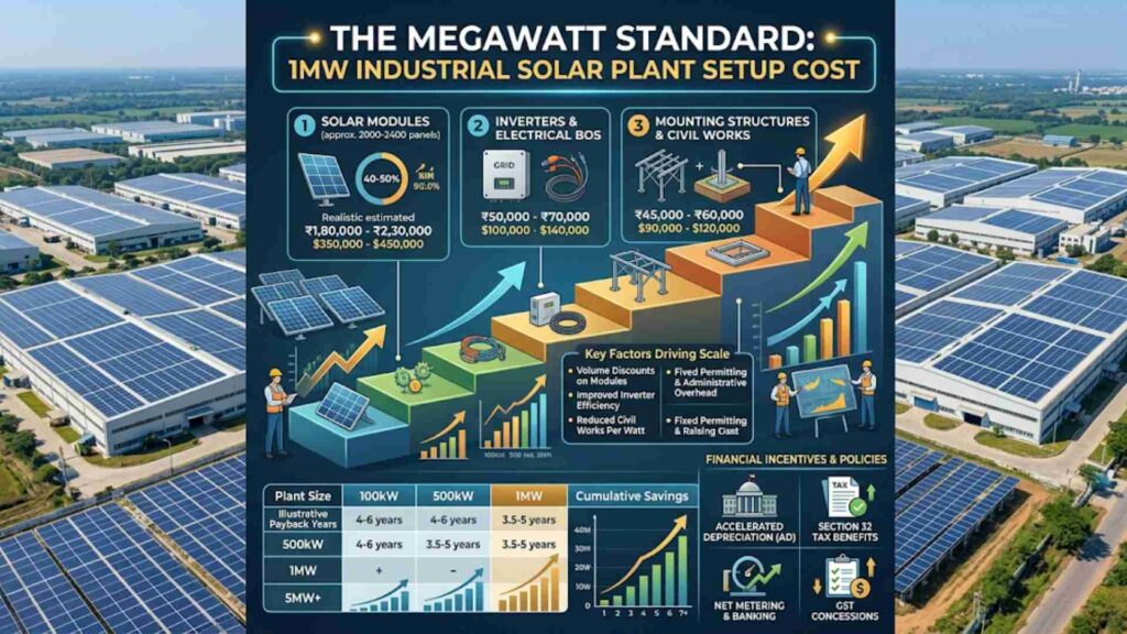 The Megawatt Standard: 1MW Industrial Solar Plant Setup Cost