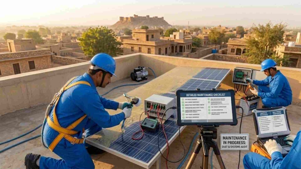 Periodic solar cleaning schedule for dusty weather