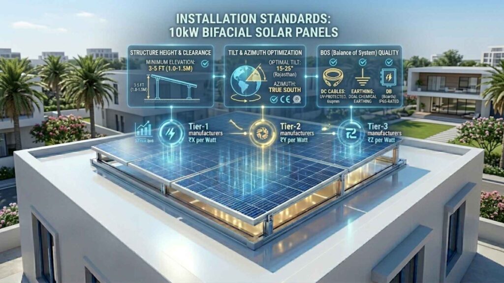 Installation Standards for 10kW Bifacial Solar Panels