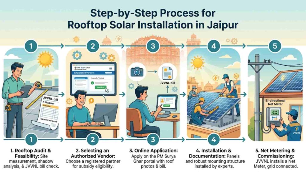 Step-by-Step Process for Rooftop Solar Installation in Jaipur
