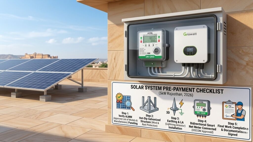 Checklist: Before You Pay the 5kW On-Grid Solar System Cost in Rajasthan