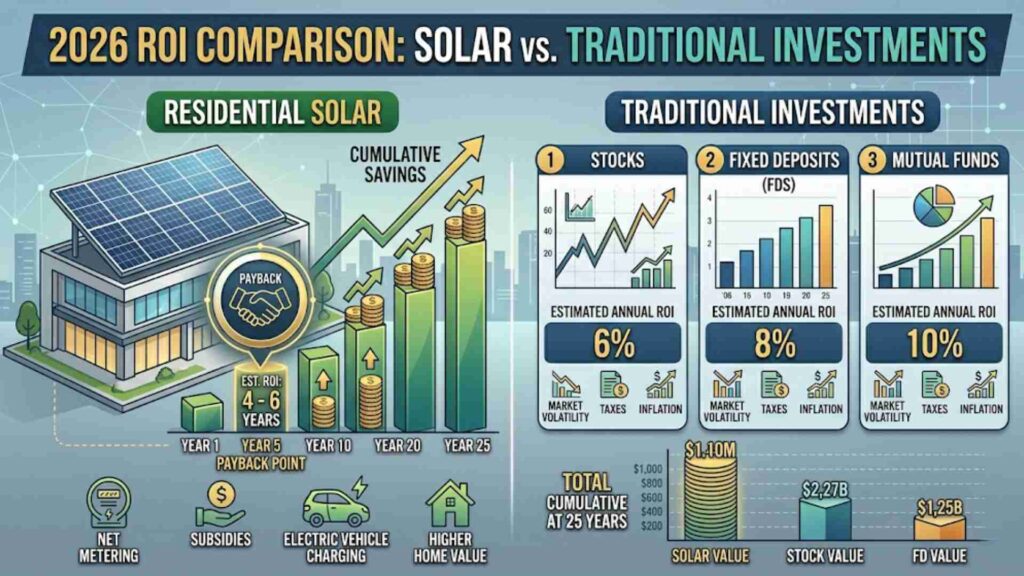 2026 ROI Comparison: Solar vs. Traditional Investments