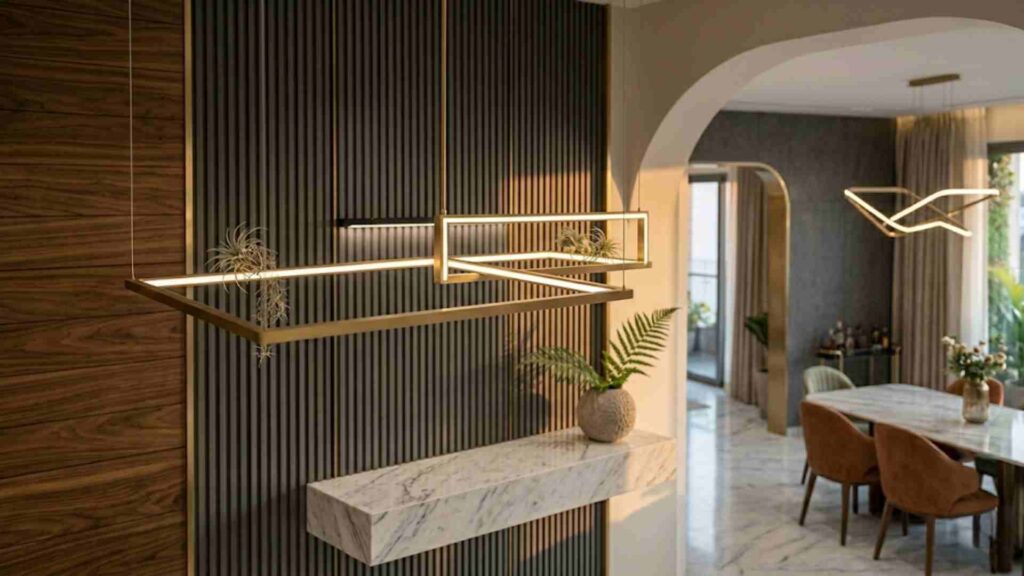 Circadian lighting system and hidden technology control panel close-up