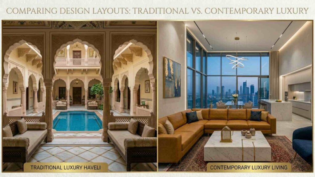 Comparing Design Layouts: Traditional vs. Contemporary Luxury
