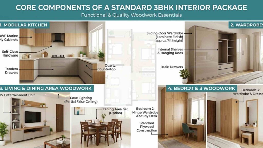 The Core Components of a Standard 3BHK Package
