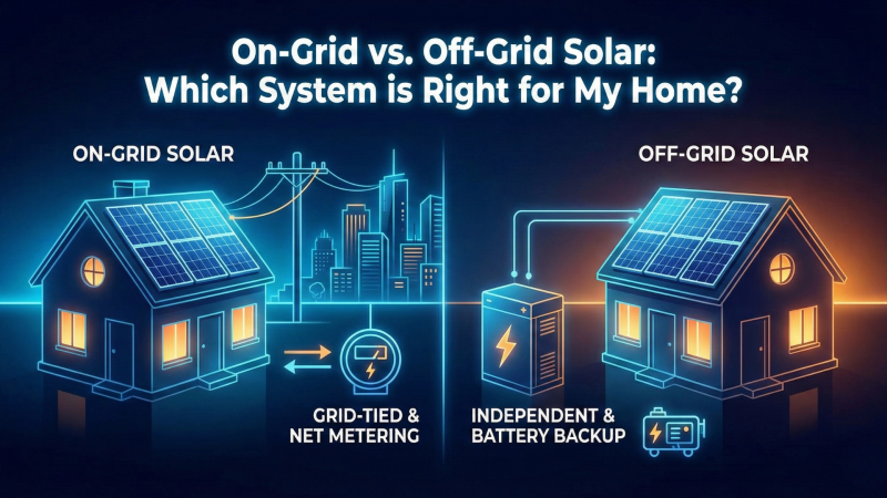 On-Grid vs. Off-Grid Solar: Which System is Right for My Home?