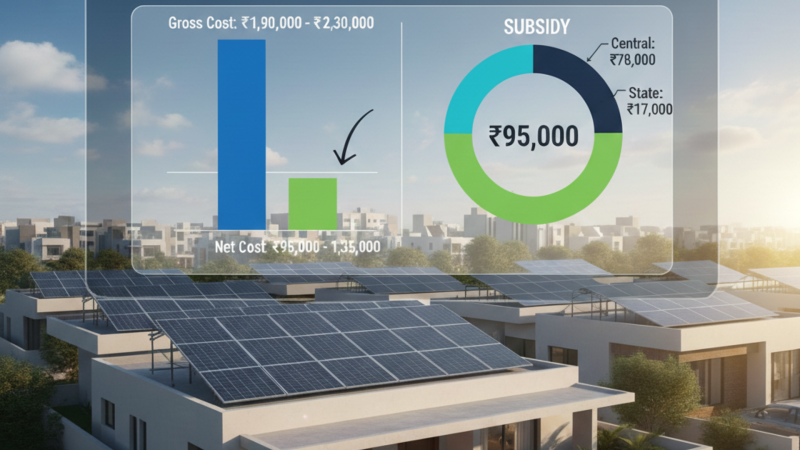 3kW Solar System Price in Rajasthan 2026: Cost Breakdown with ₹95,000 Subsidy