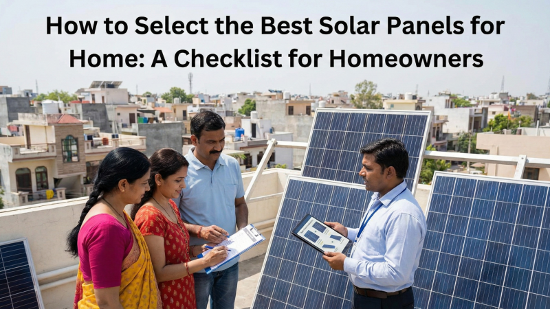 How to Select the Best Solar Panels for Home: A Checklist for Homeowners
